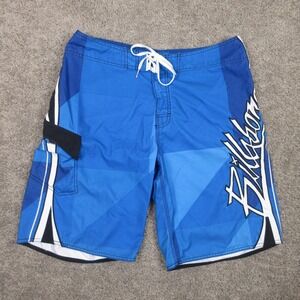 Billabong Swim Trunks Mens 36 Blue Surf Board Shorts Bathing Suit Beach Long 11"
